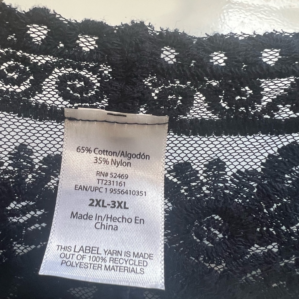 Sheer navy Lace Kimono Cover-Up boho 2-3x - Picture 3 of 4